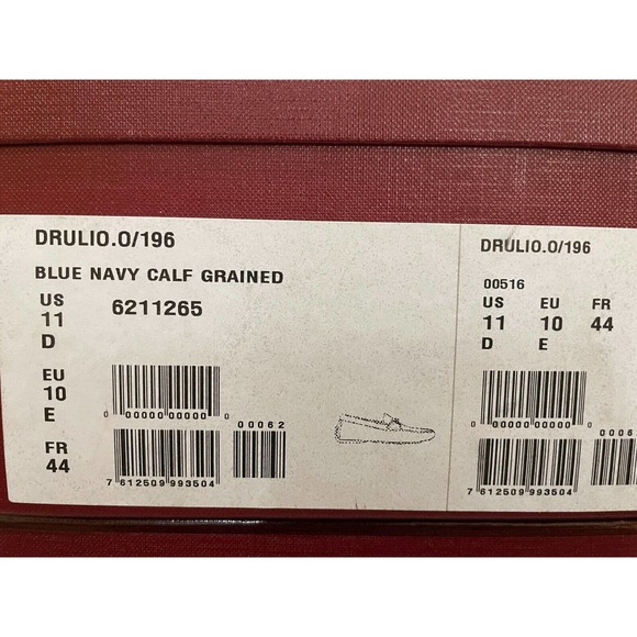 NIB BALLY DRULIO NAVY GRAINED LEATHER METAL LOGO DRIVING LOAFERS US 11 D ITALY main image 5